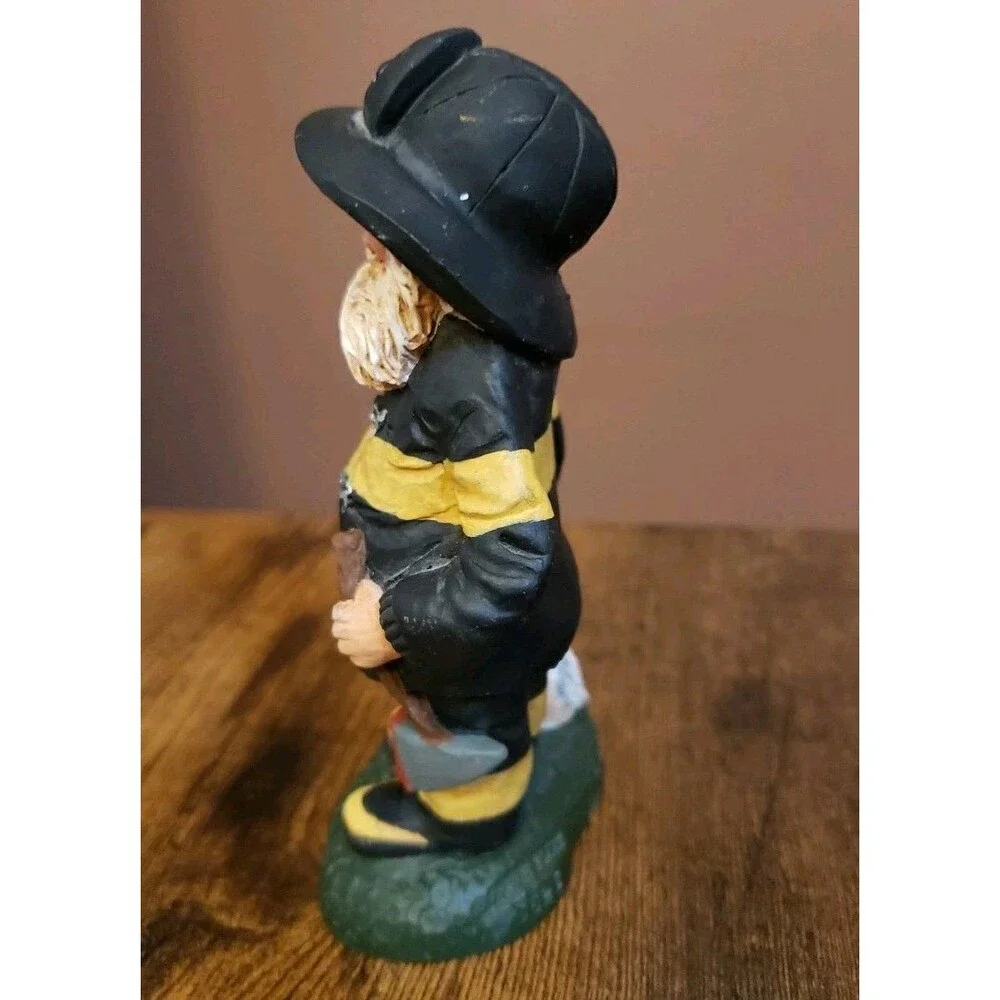 Fireman Dog Figurine Santa Axe TNT Vintage 1993 Christmas Black Yellow Dalmatian